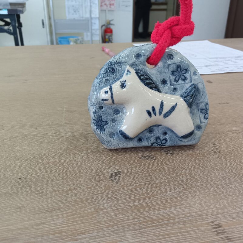 来年の干支を作りに陶芸教室へ（いきいき教室恵那）