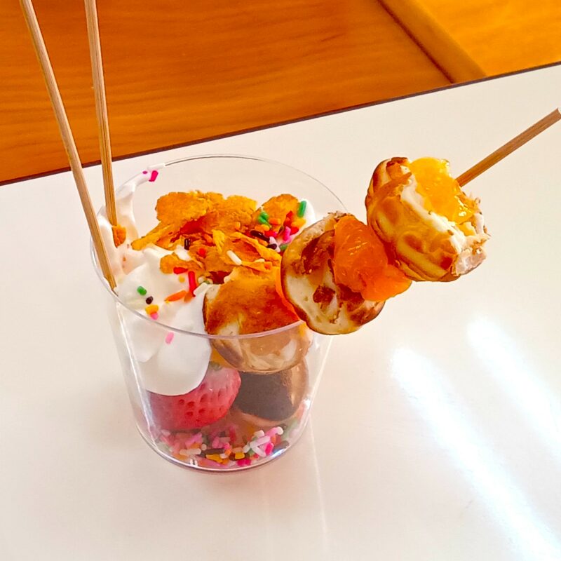 にじの家　土曜日クッキング（まん丸ホットケーキパフェ）